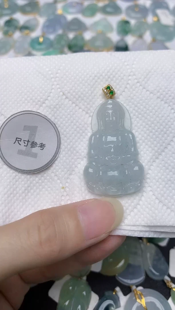翡翠银S925镶嵌颈饰天然A货翡翠