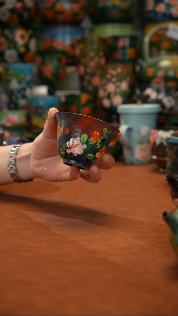 紫砂油画   釉下彩   杯子