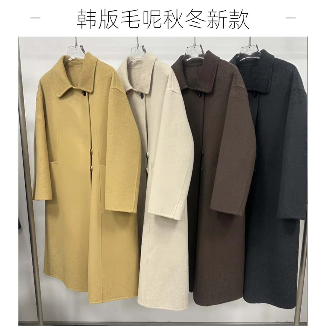 【浥尘女装】8818石墨烯双面呢大衣 秋冬韩版毛呢外套