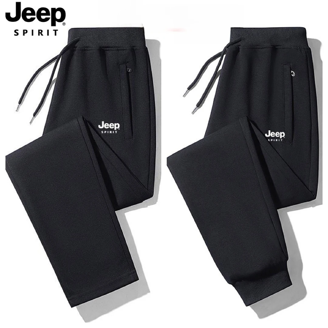 JEEPSPIRIT吉普休闲裤男士春秋运动百搭秋冬加绒保暖束脚卫裤男裤