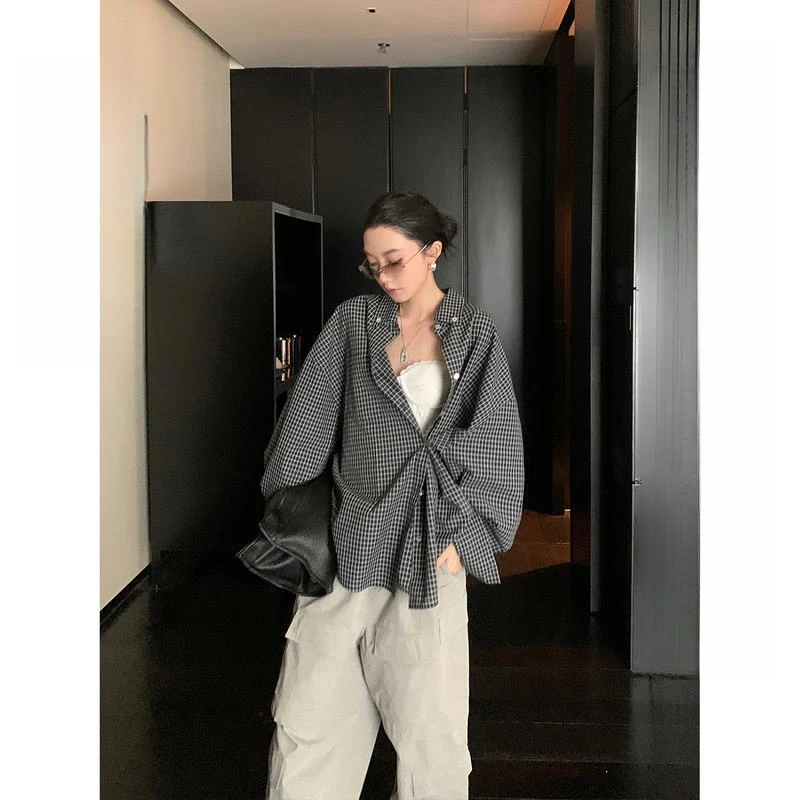 轻奢网红款大秀上新【两穿Cozy fit 松弛游走】格子衬衫