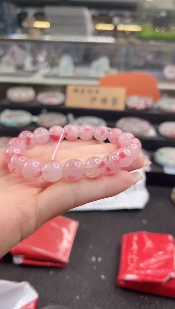 未镶嵌手镯石英质玉樱花雨手串（多样性发货）