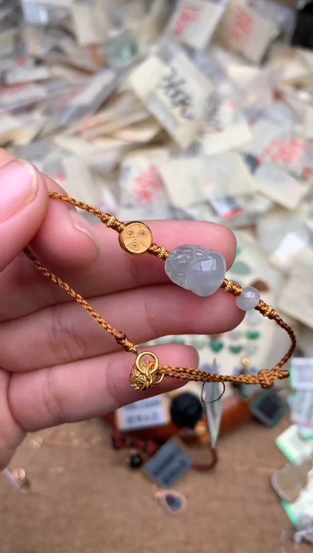 银S925镶嵌挂件翡翠一属鸡或猴