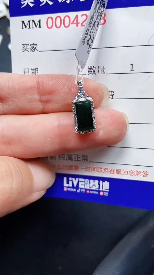 颈饰银S925镶嵌翡翠4283