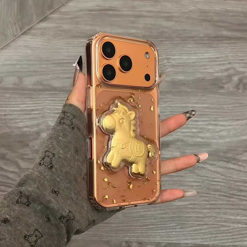 马上有钱立体滴胶适用iPhone17ProMax手机壳苹果16透明15/14/13女