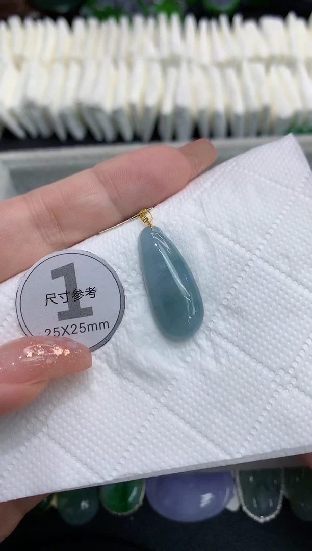 吊坠(不含链)18K金镶嵌翡翠11