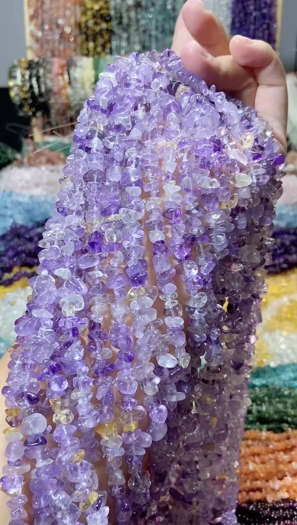 未镶嵌珠宝半成品水晶紫黄晶