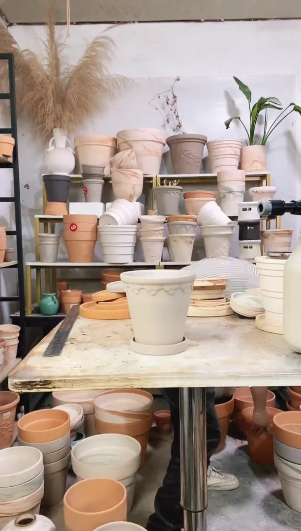 13*13灰陶巴洛克 1盆1托