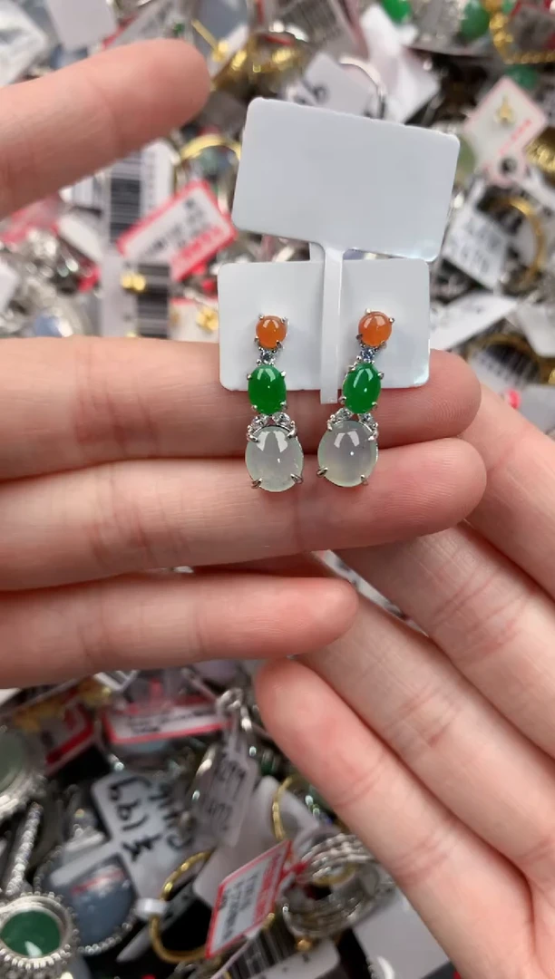 银S925镶嵌戒指翡翠444---2