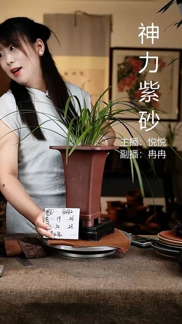 紫砂花盆花卉工艺8482+s微瑕