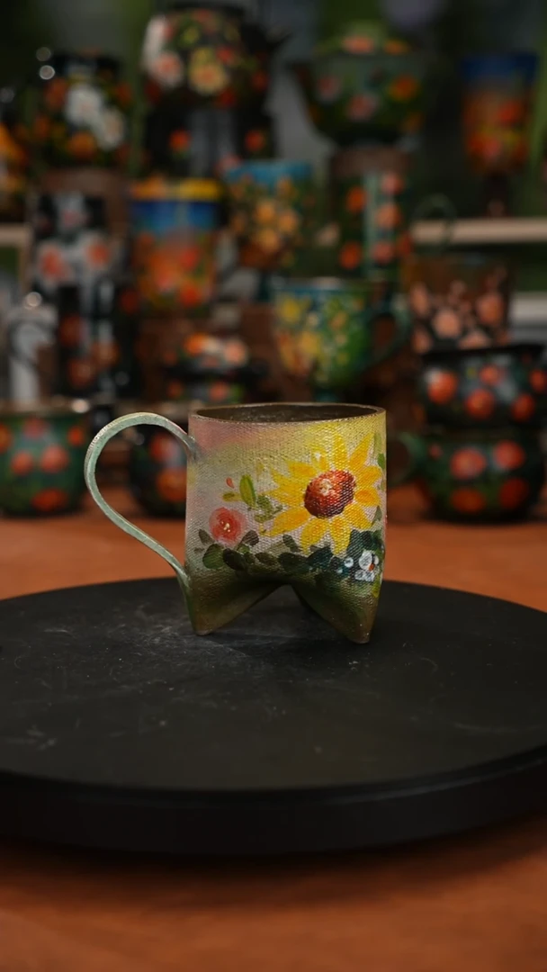 紫砂油画釉下彩手绘