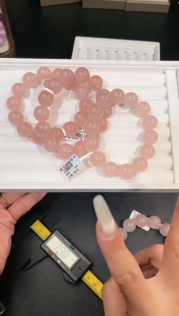 【闪购商品】水晶手链未镶嵌多样性发一西柚粉16mm