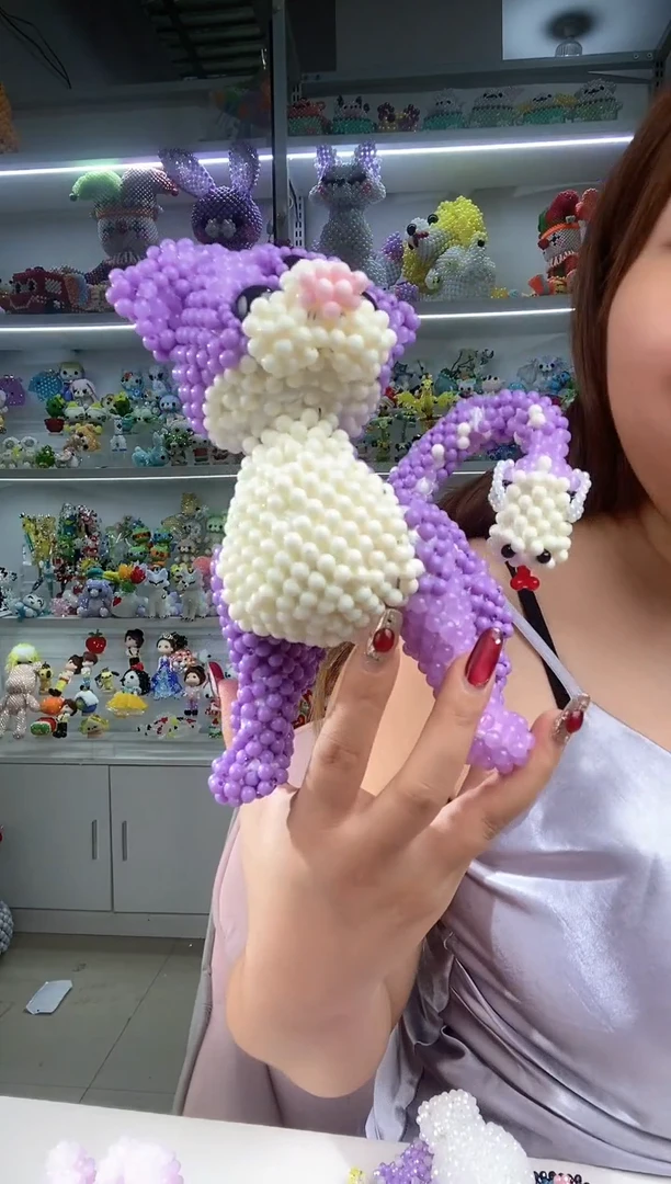 玻璃0129卡6糖果珠三眼猫与蛇材料包1套紫色