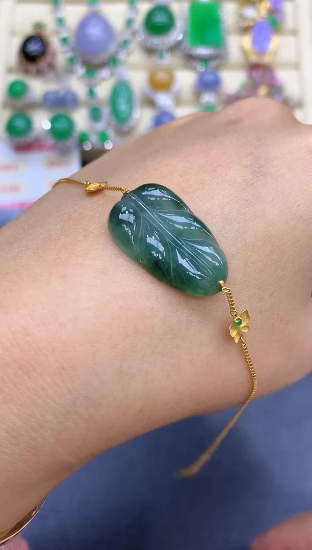 18K金镶嵌手链翡翠103-中国好珍宝