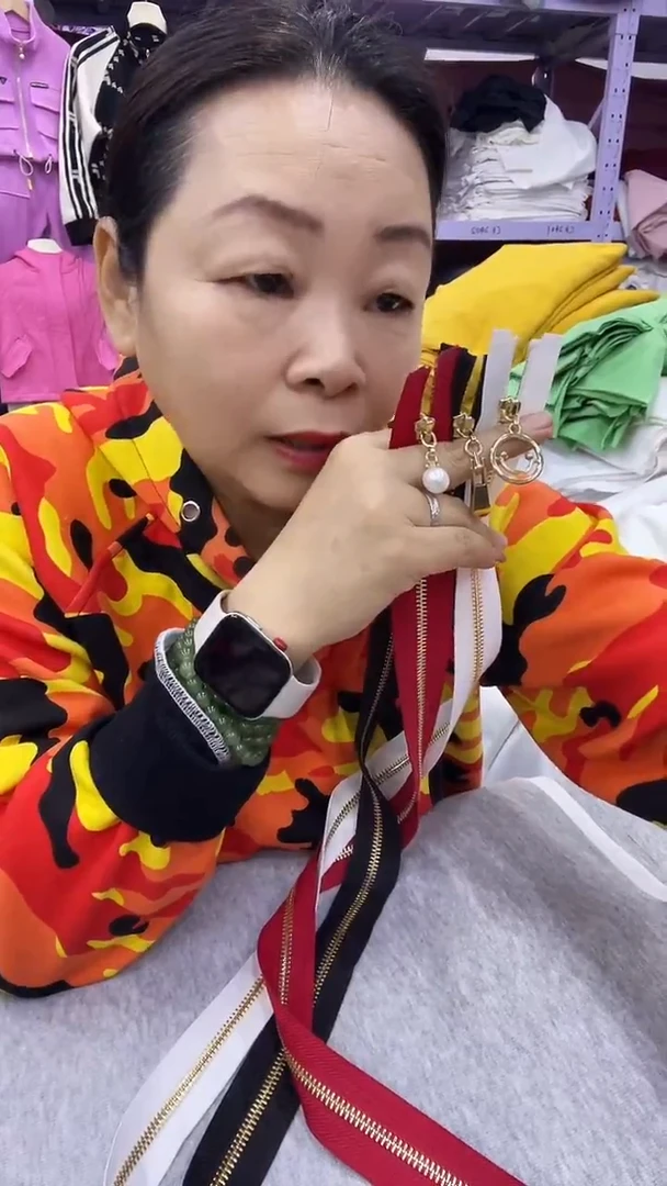 混纺大秀家的布料5号黑白红三根长拉链