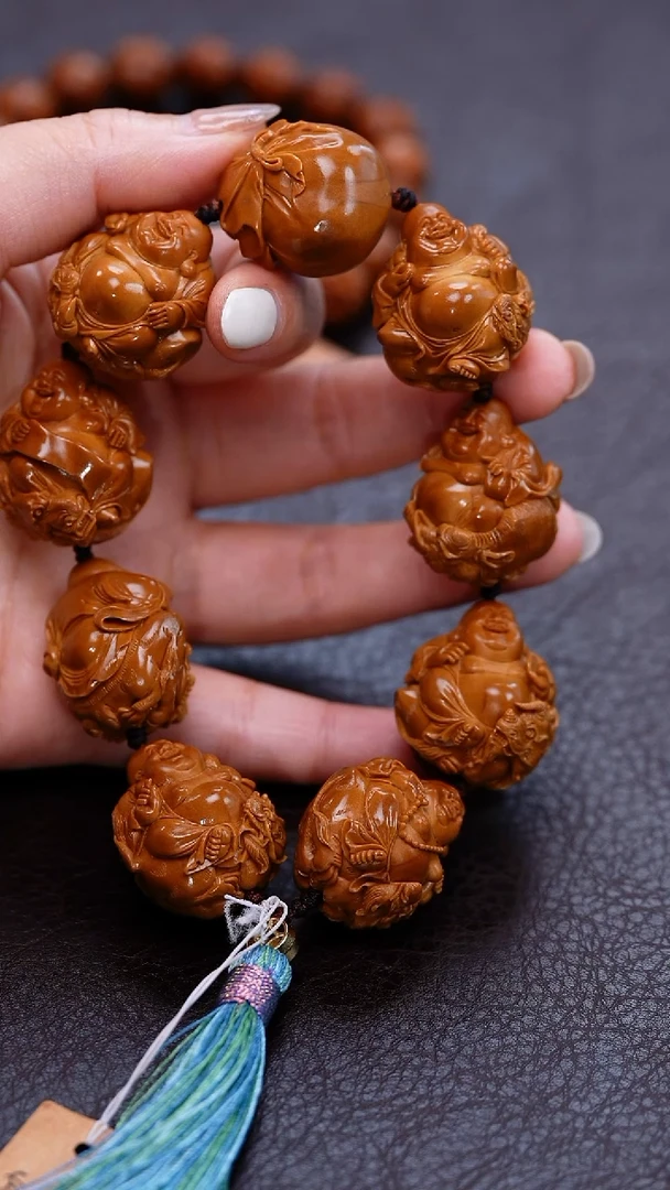 手串/手链橄榄核想**敌骑兽弥勒题材