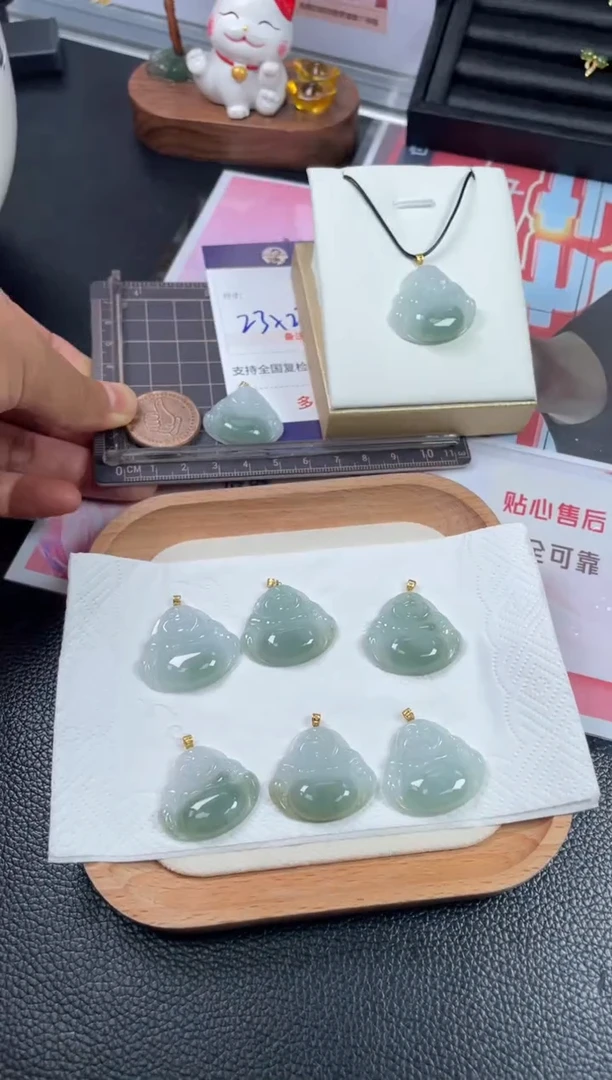 18K金镶嵌挂件翡翠佛公2/多样性发其一配绳@CP