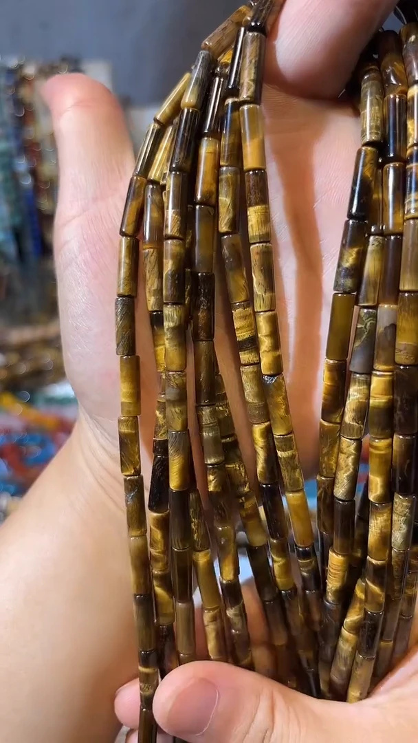 合金玛瑙/玉髓珠宝奇石虎眼长管尺寸*4*13