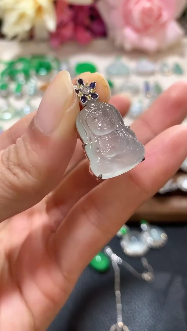 吊坠(不含链)18K金镶嵌翡翠m17