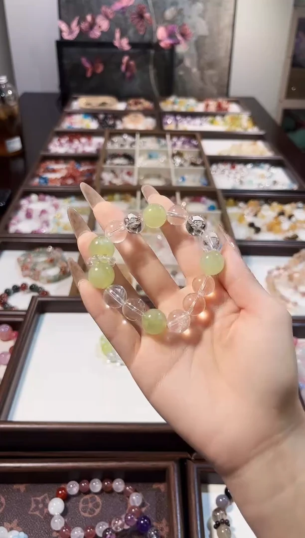 银S925镶嵌手链水晶水晶葡萄