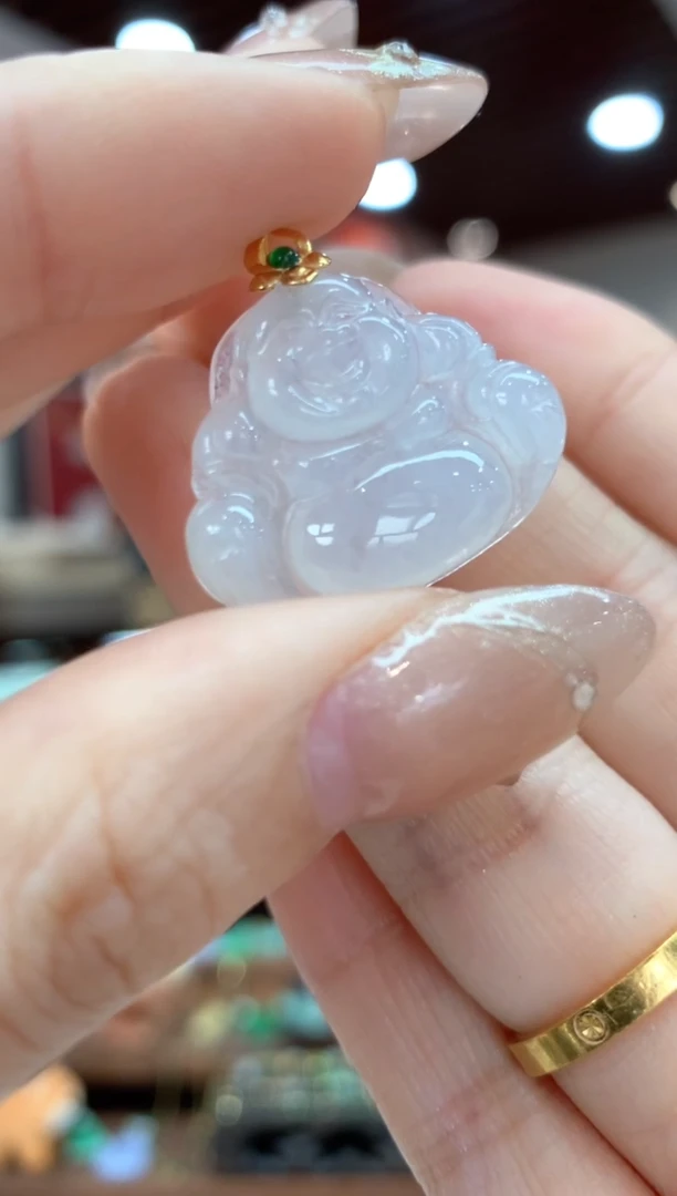 【闪购商品】翡翠吊坠(不含链)18K金镶嵌佛公