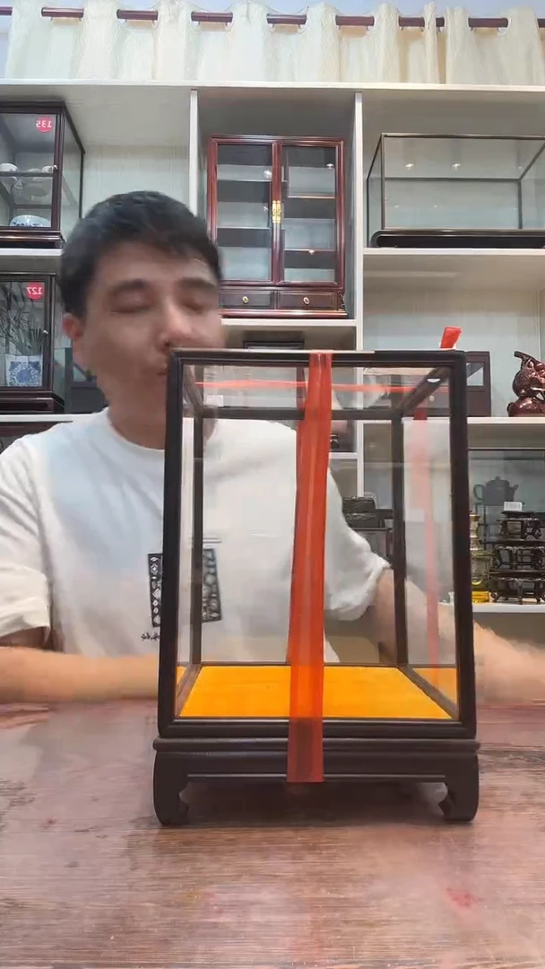 卢氏黑黄檀（大叶紫檀）孤品玻璃罩800