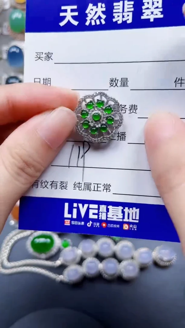 颈饰银S925镶嵌翡翠119