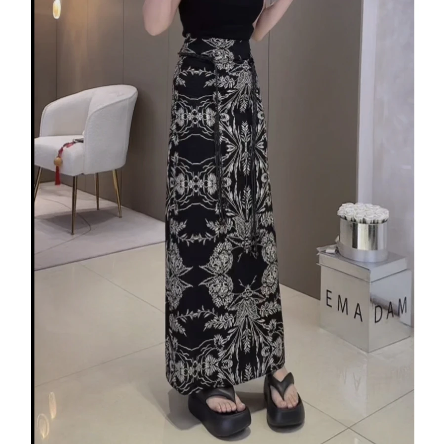 【橙子定制】夏季新款气质时尚复古国风百搭半身裙#27671