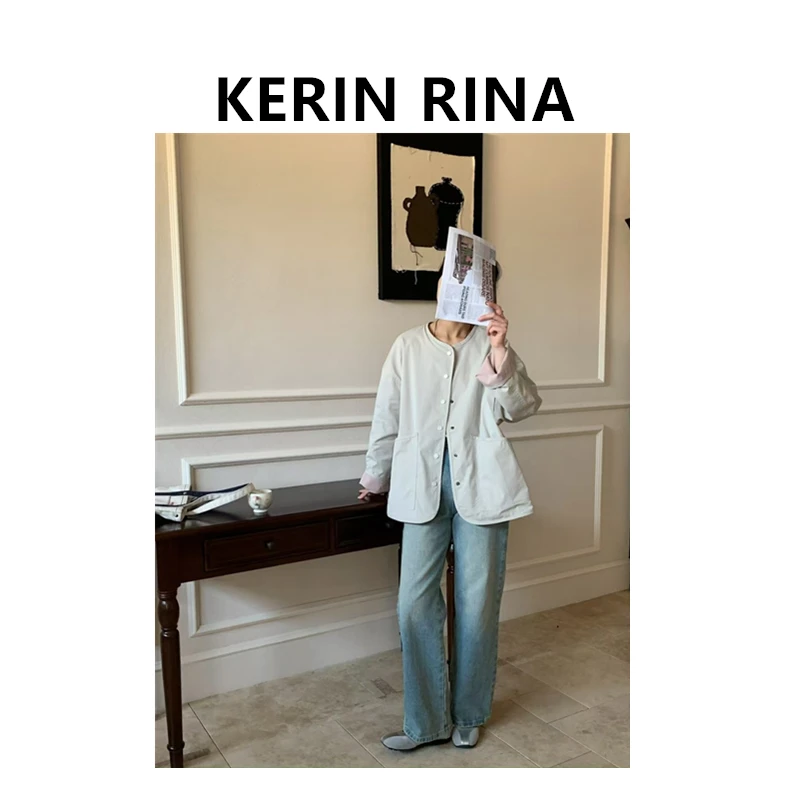 Kerin {简约风} --纯色简约风面料单排扣长袖文艺外套