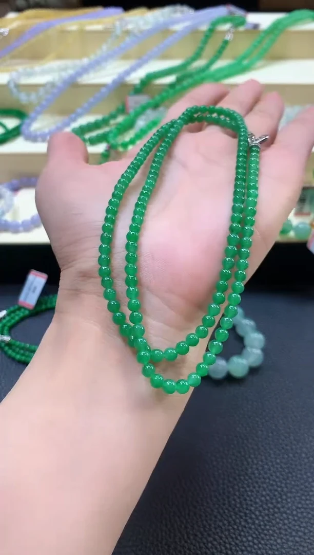 翡翠未镶嵌项链奔**已v263