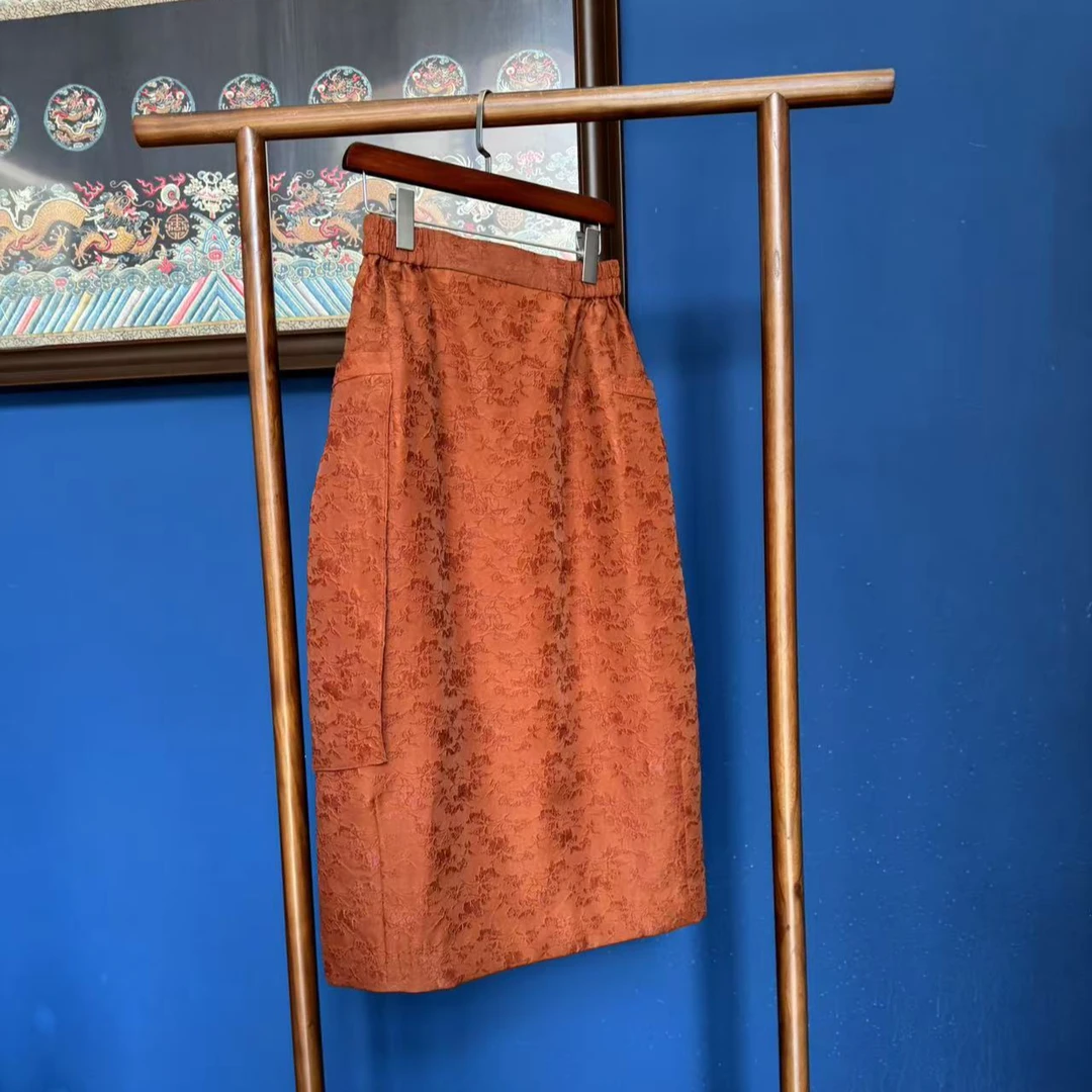 上海鉴界传统中国风裙子云水禅心非遗古法手工红云纱设计半裙