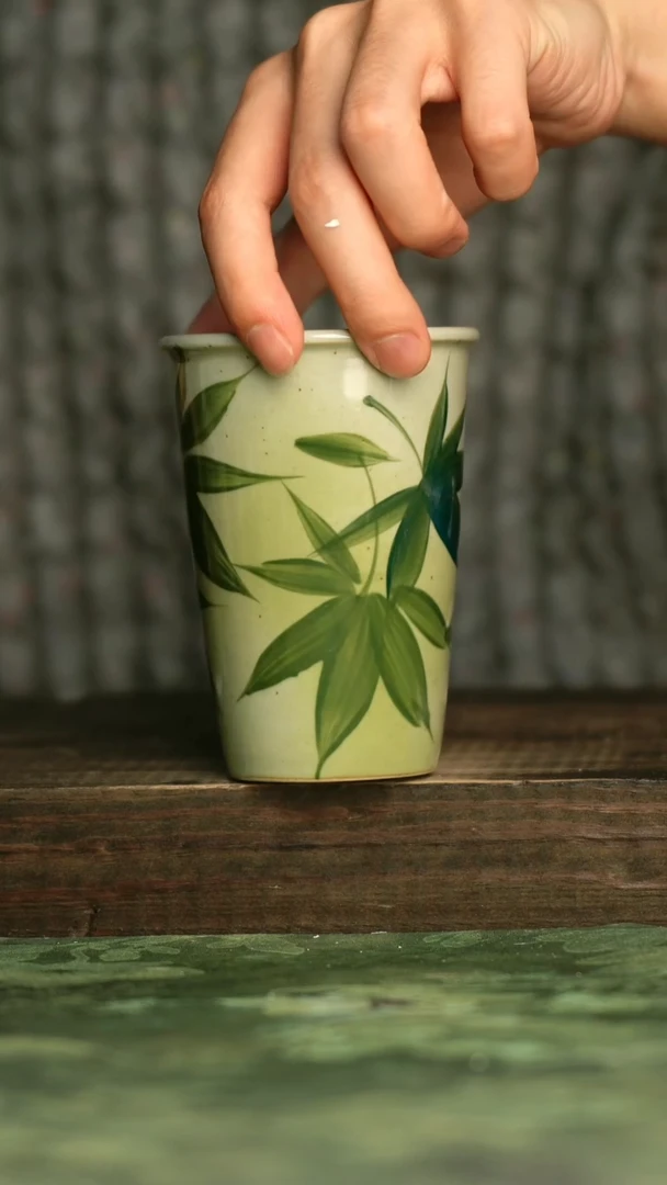 陶瓷青诗集手工手绘瓷器