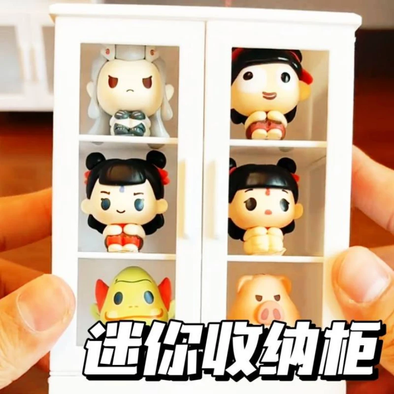 迷你收纳柜盲盒展示柜模型展示架微缩场景摆件娃娃萌粒仿真书柜