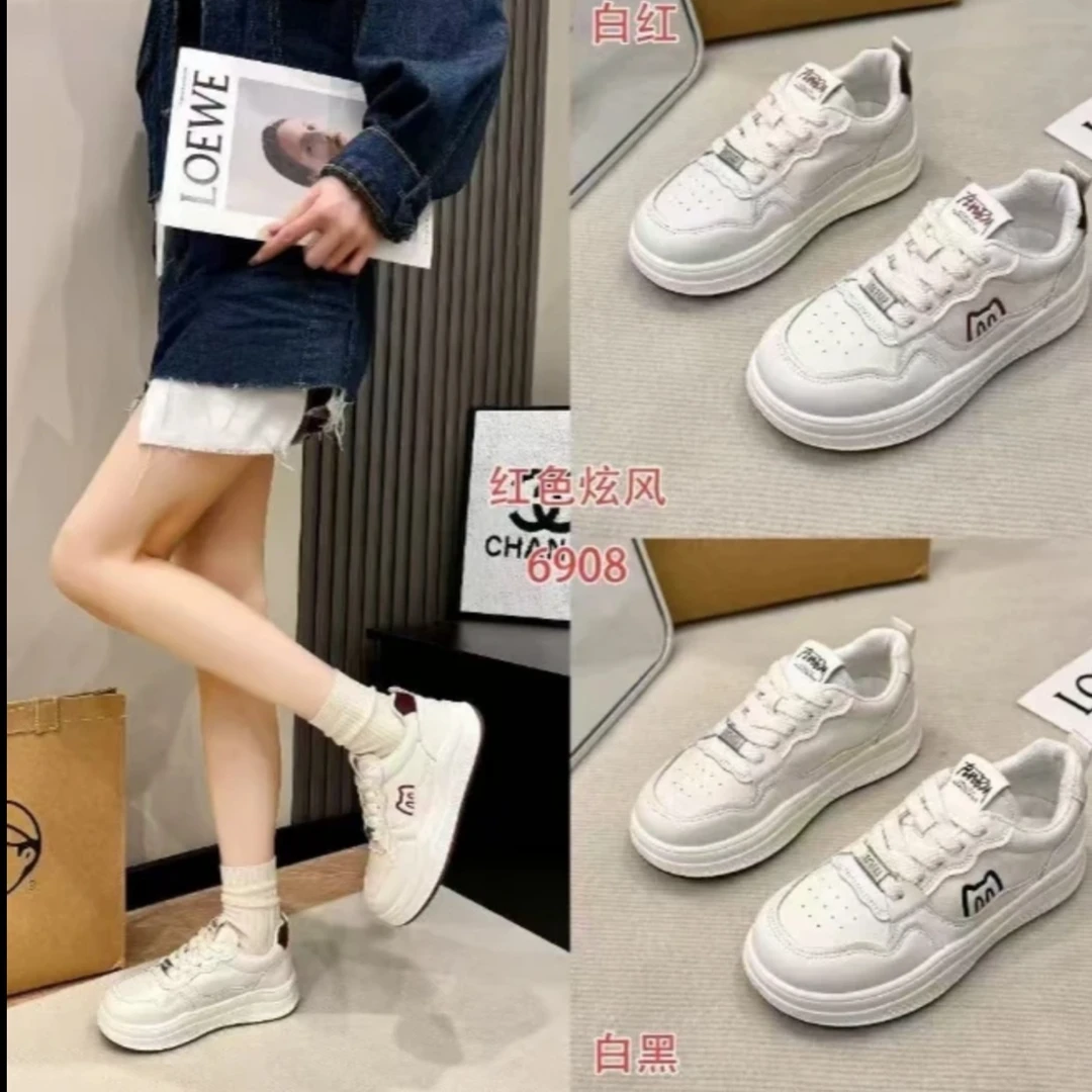 【LAIGE女鞋】2025新款小白鞋厚底增高板鞋6908