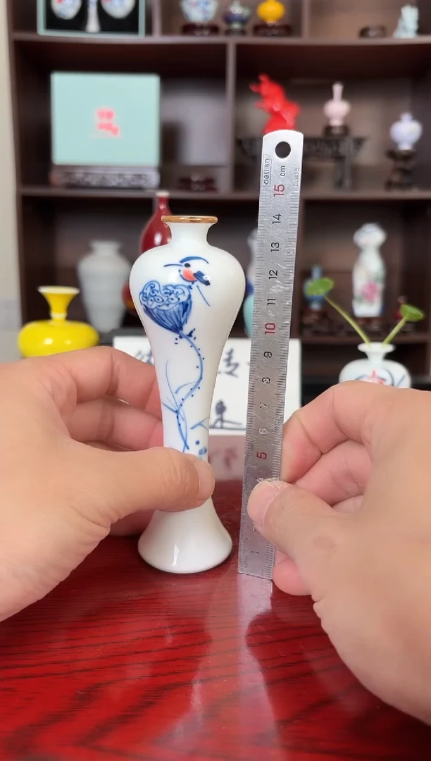 摆件瓷12.20晚微瑕小花瓶摆件14