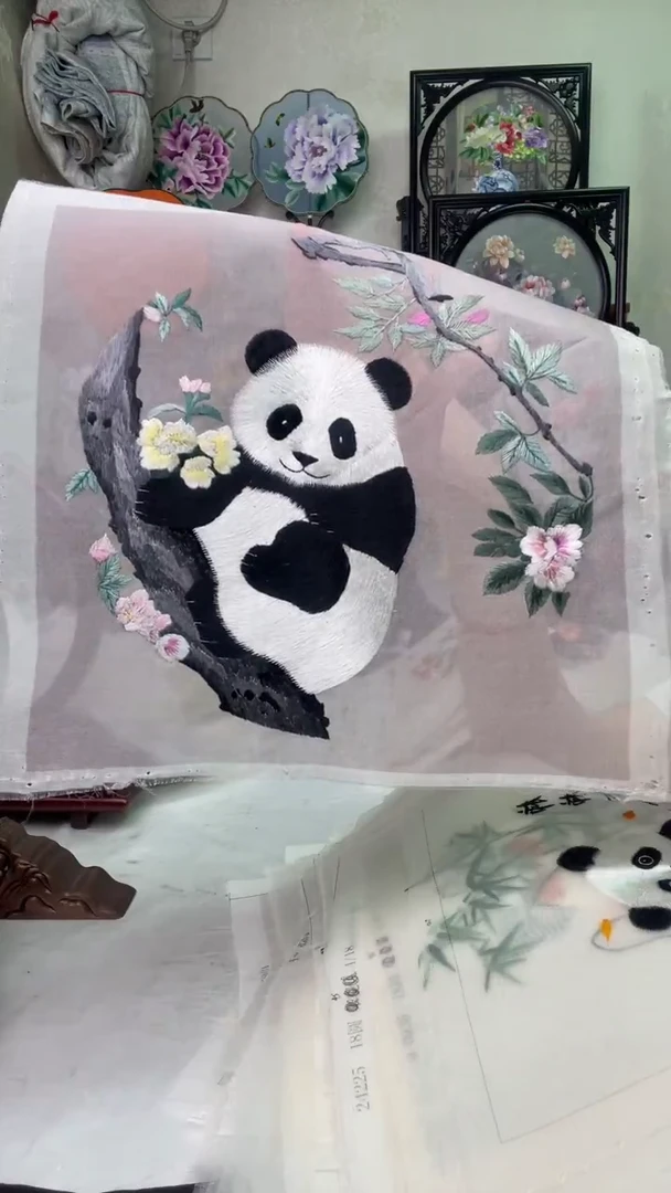 刺绣紫*苏绣作品苏绣绣片