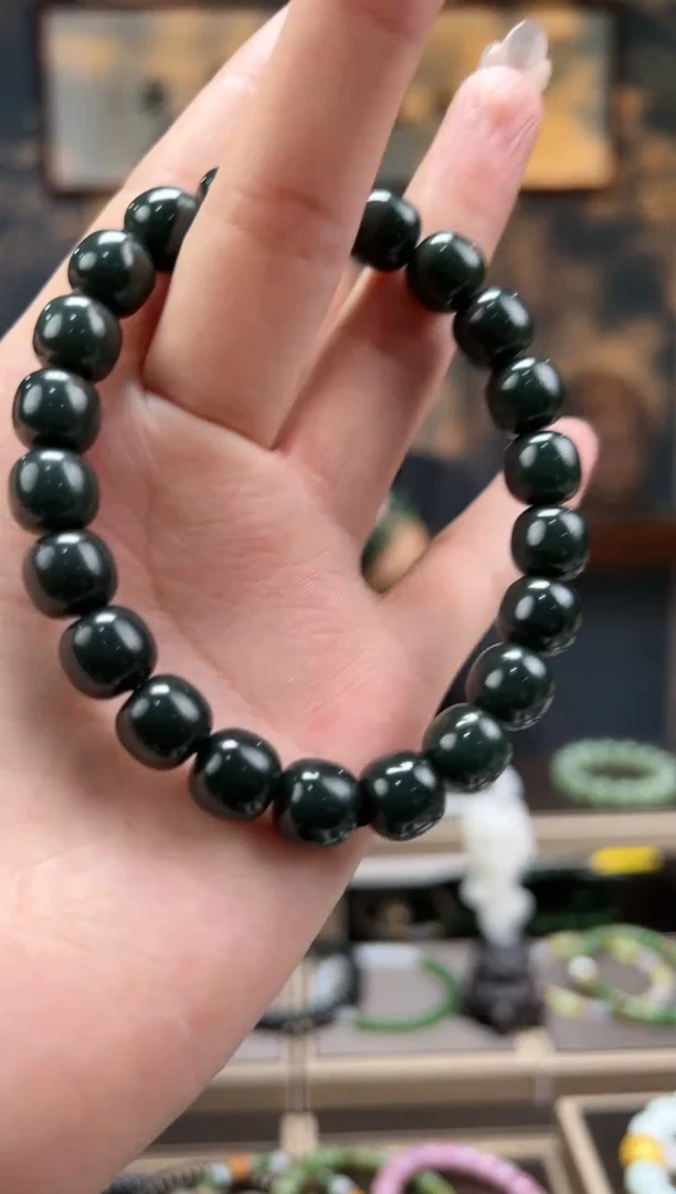 【闪购商品】和田玉手串未镶嵌10mm老型青海青