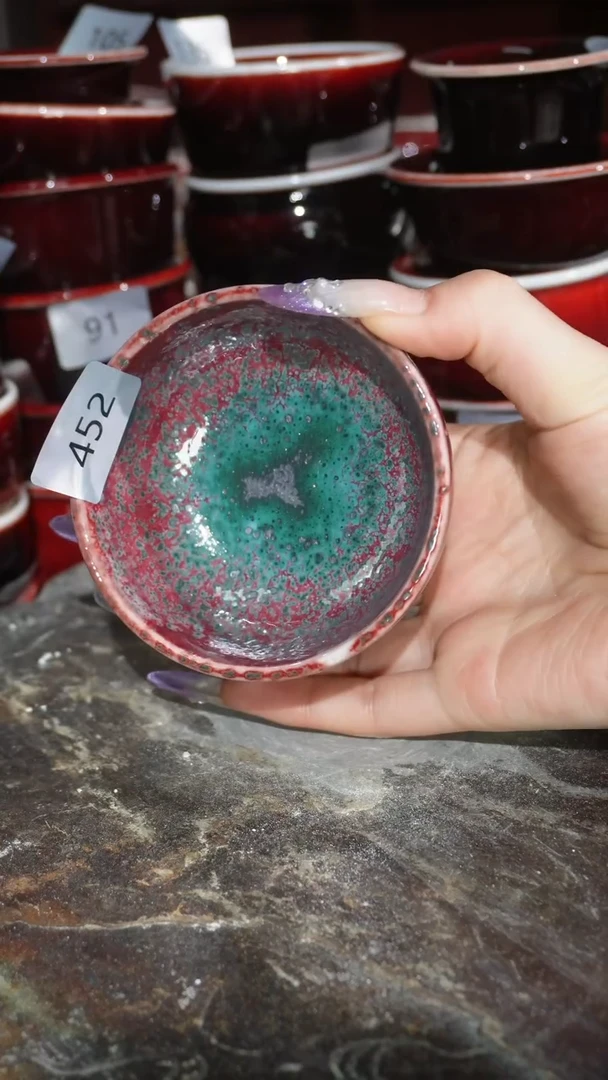 摆件陶精品窑变钧瓷茶器