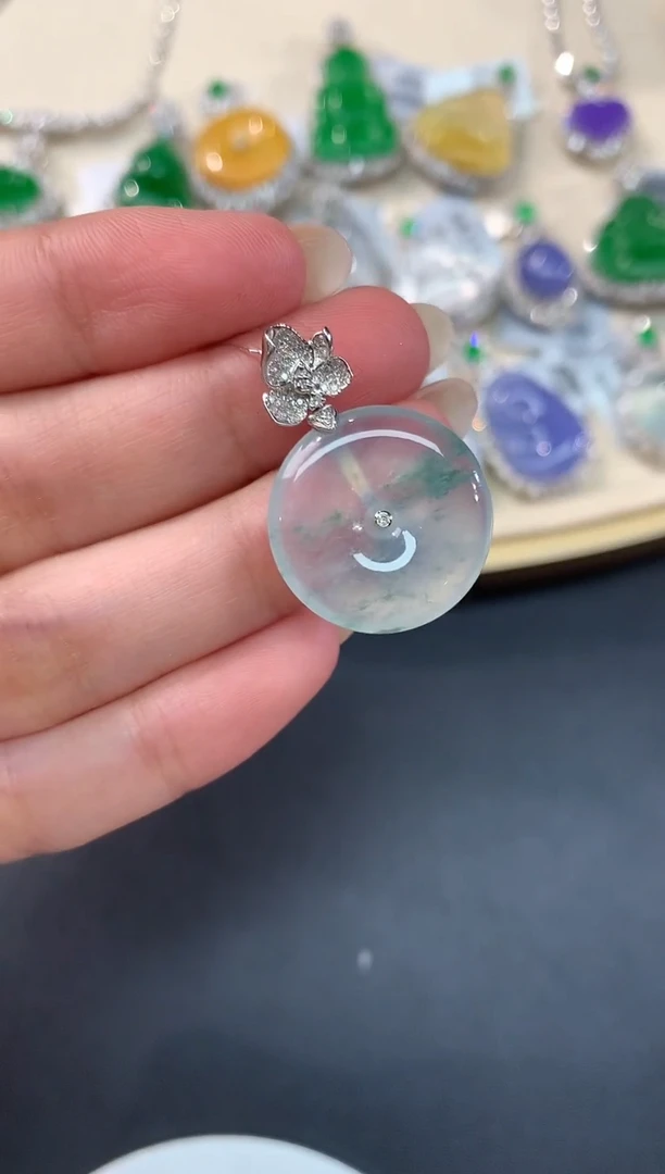 【闪购商品】翡翠吊坠(不含链)18K金镶嵌A273|7980