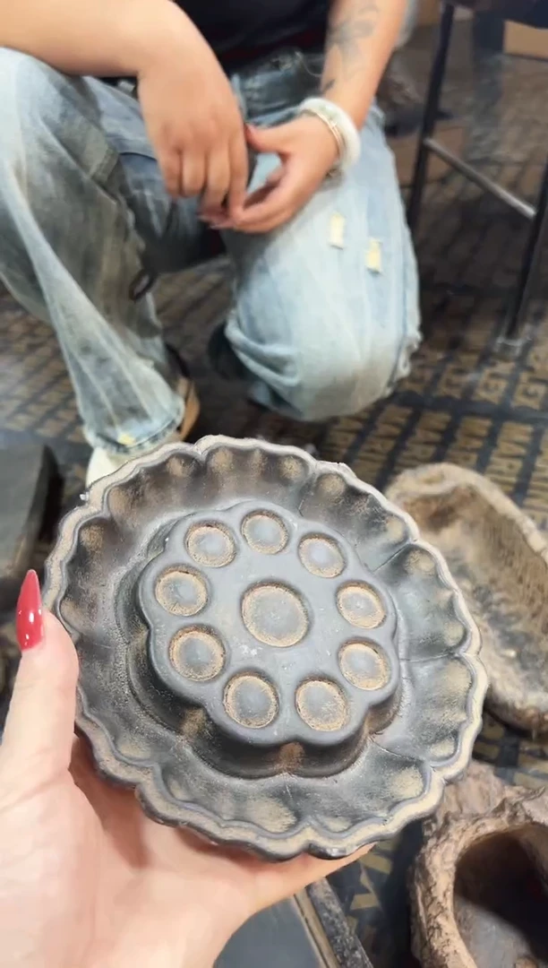 陶土【火山泥】莲蓬壶承