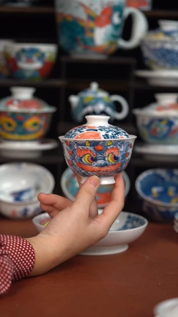 昨明醒狮盖碗（微瑕福利）