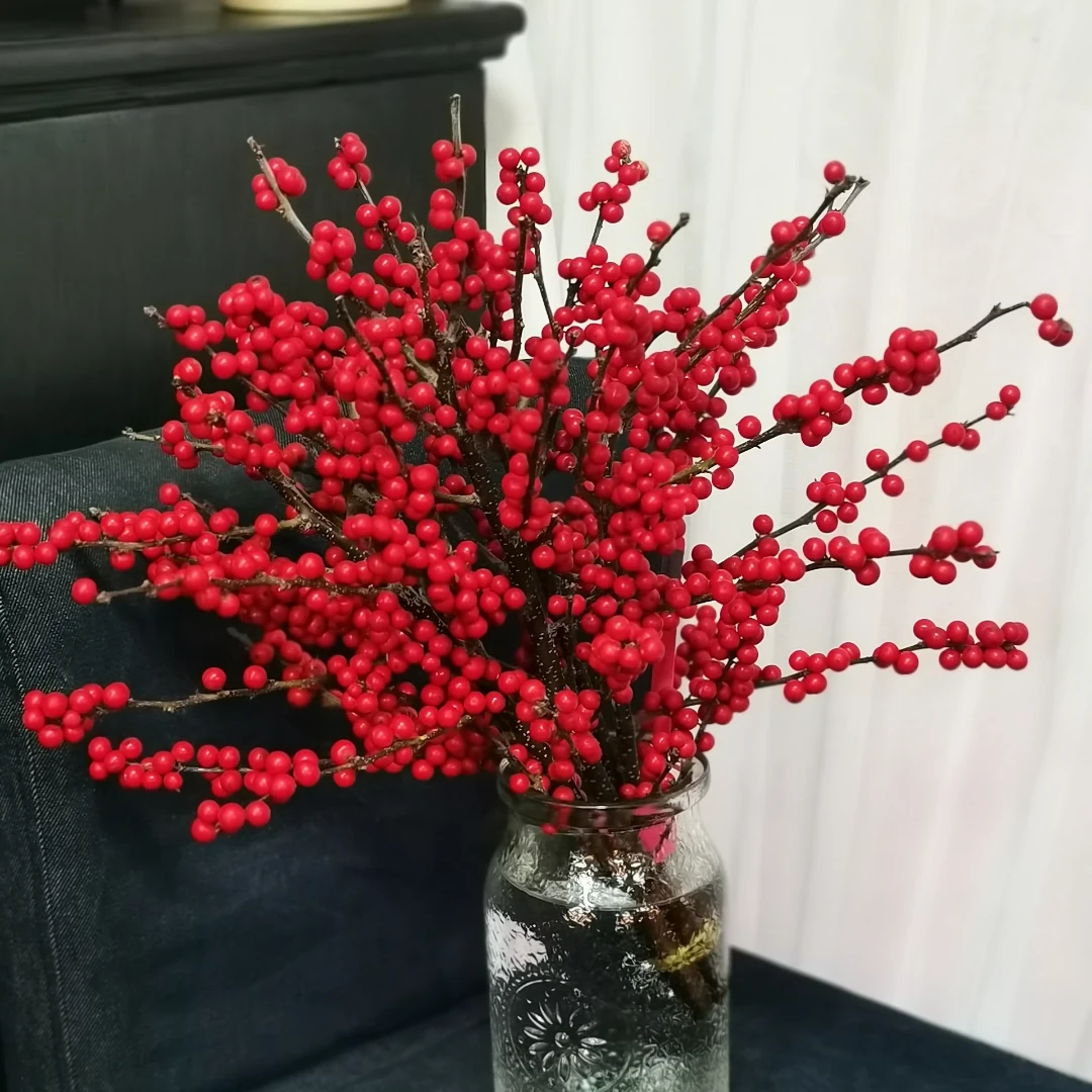 【爆款】喜庆年宵花水培鲜切花北美冬青80~90公分AAA级顺丰发货