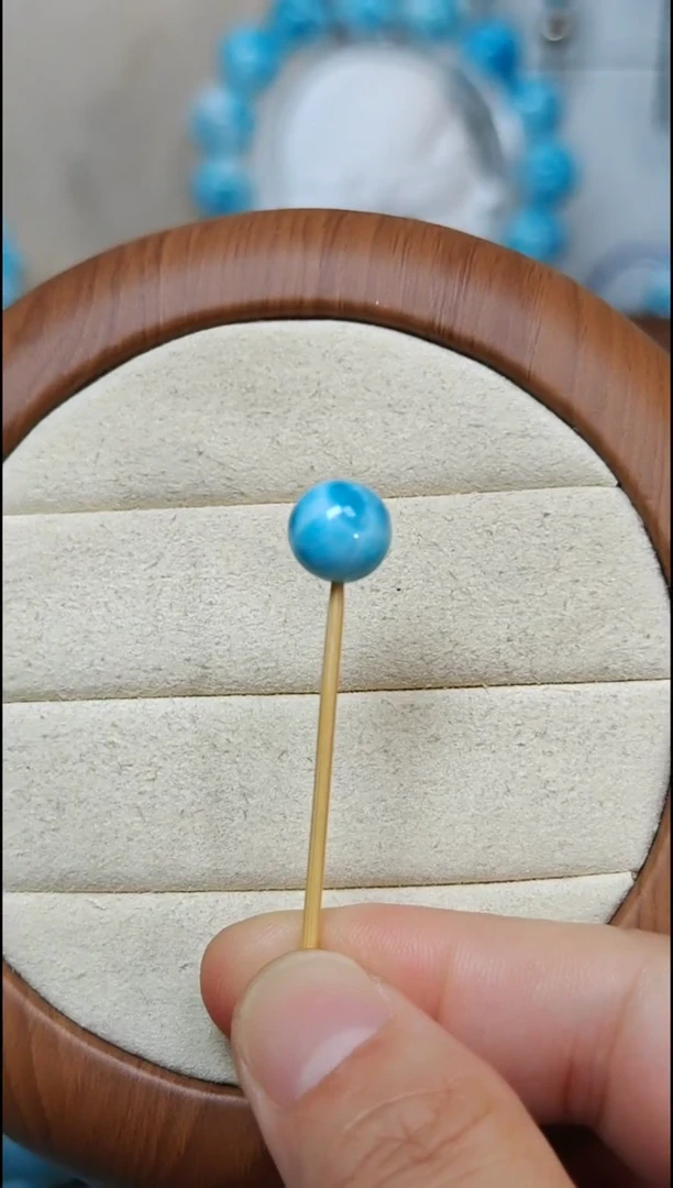 针钠钙石（海纹石）未镶嵌珠宝半成品墨*多样性发其一