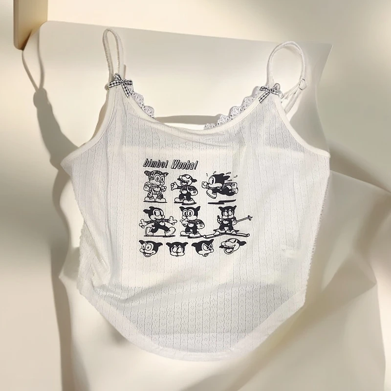 头头女装 新款辣妹印花吊带设计感＃10306