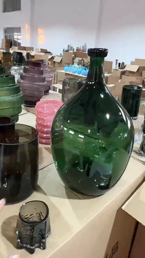 【闪购商品】玻璃绿色大肚瓶