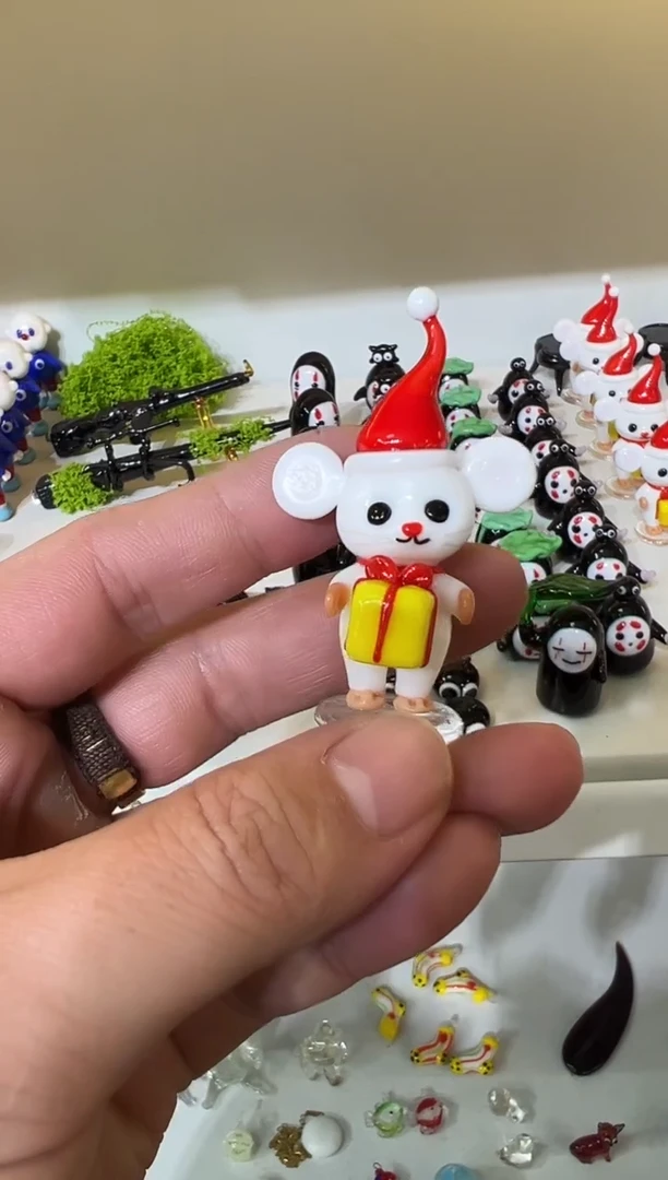 手工艺品琉璃圣诞老鼠