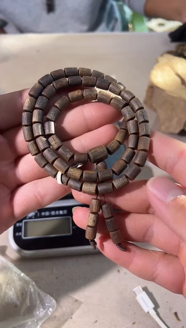 沉香沉香碎屑收藏级沉水】0.7桶珠多圈28g+多样性发一条