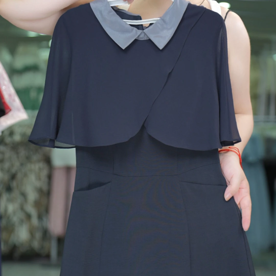 【LW188】中式洋气长裙时尚圆领提连衣裙国风宽松