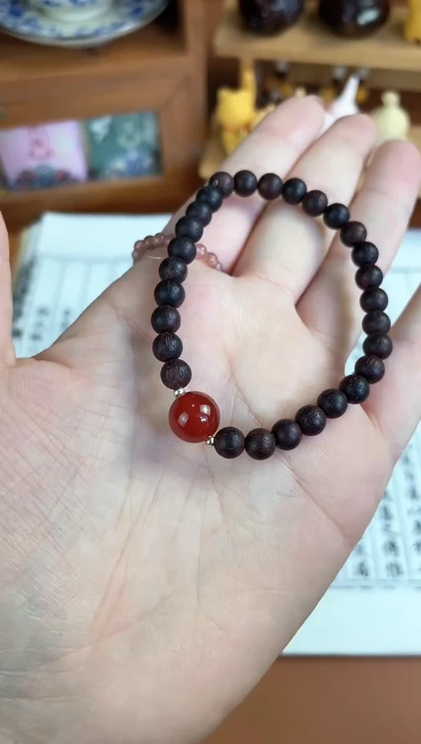 非洲檀香无事牌菩提木质串珠手串/多发性其一/不带盒子