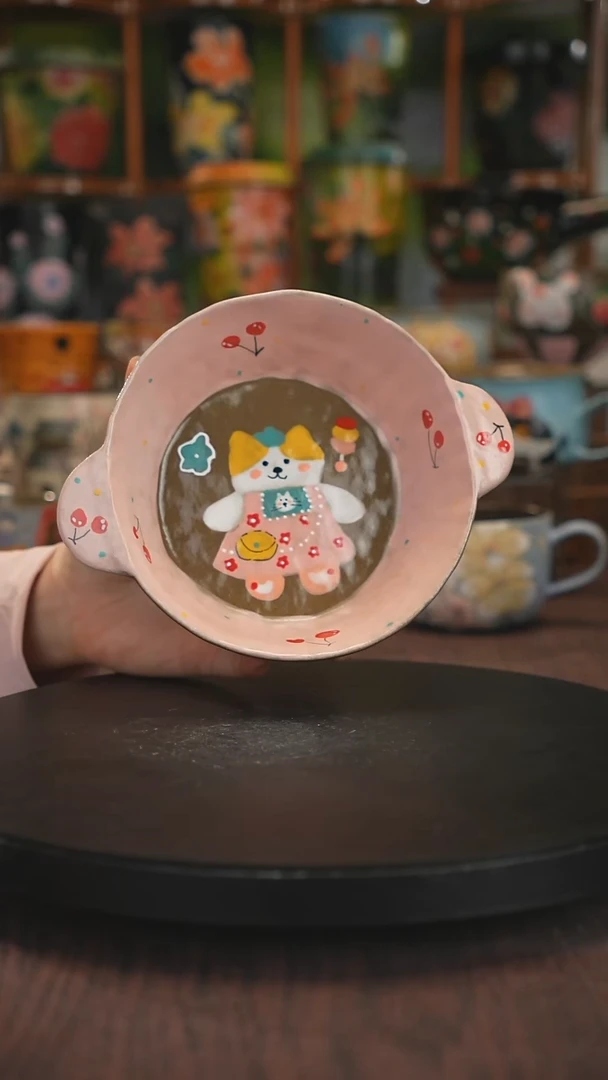 紫砂油画手绘釉下彩